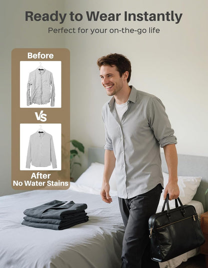 Vacuum Steamer for Clothes, 2500Pa Suction Handheld Clothes Steamer, 3 Modes, LED Display, Portable Travel Steamers for Clothes, Steaming & Ironing 2 in 1, 160Ml Water Tank (For 110-120V)